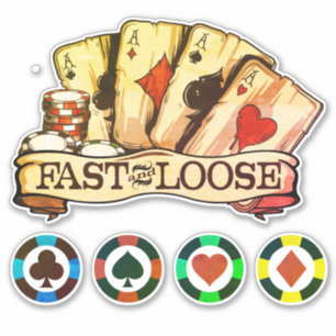 Ess poker chip snabbt och löst klistermärken