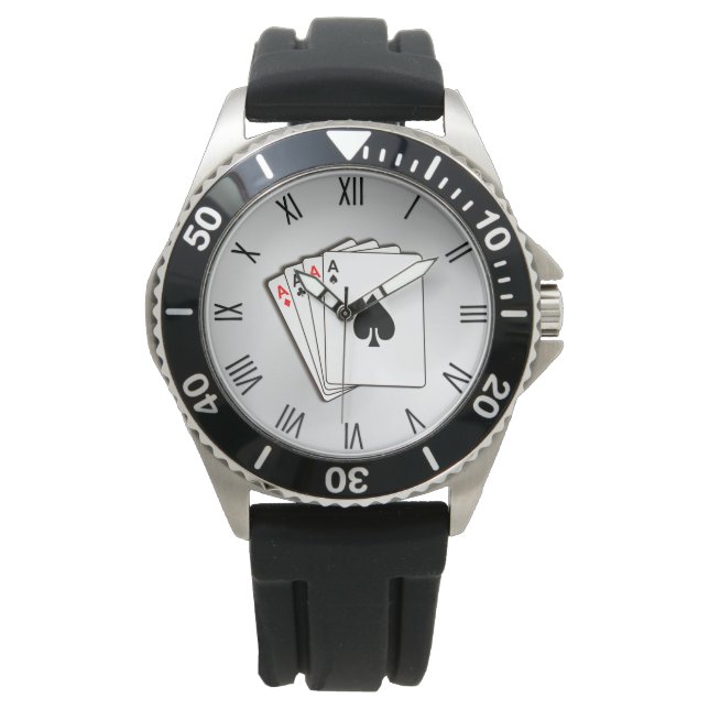Ess w Black Roman Numerals Armbandsur (Framsida)