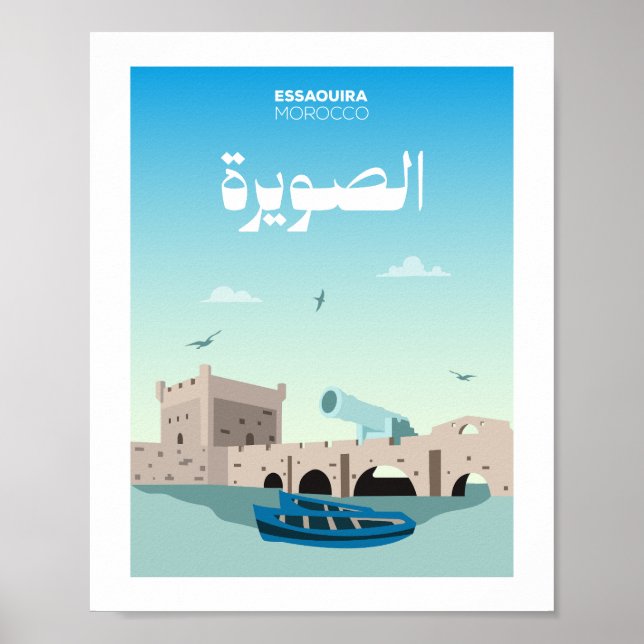 Essaouira City Morocco Illustration Poster (Framsidan)