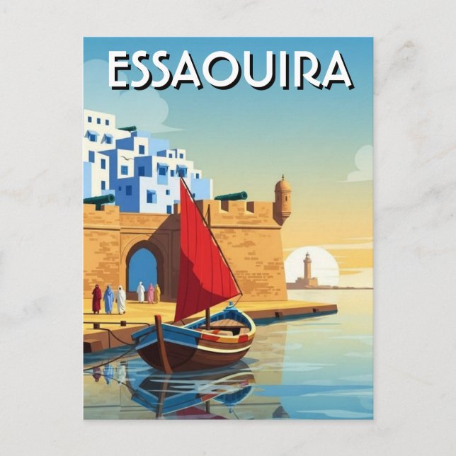Essaouira Marocko Resa Vykort (Framsida)