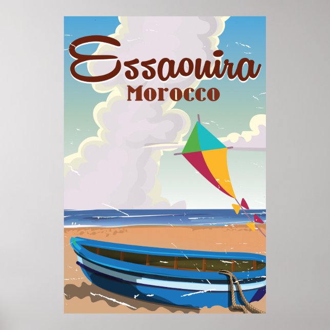 Essaouira Marocko Vintage reseaffisch tryck (Framsidan)