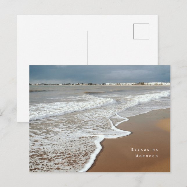 Essaouira Morocco Beach Postcard Vykort (Fram/baksida)