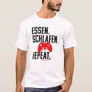 Essen Schlaf Zocken Repeat! Funny Gamer Sayed Gif T Shirt