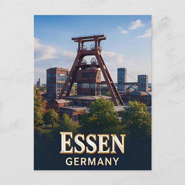 ✈️ Essen Tyskland Resa Present 🏙️ Vykort (Framsida)