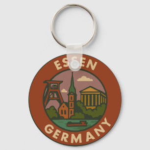 Essen Tyskland Stad Konst Nyckelring