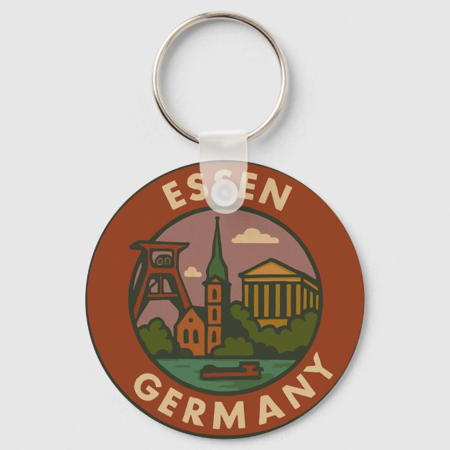 Essen Tyskland Stad Konst Nyckelring (Framsida)
