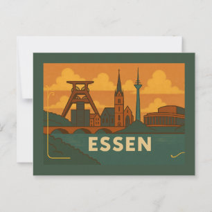 Essen Tyskland Stad Konst Vykort