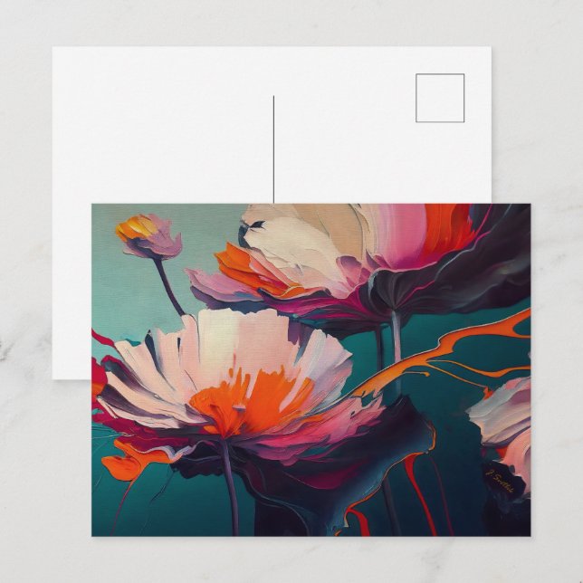 Essence Of The Garden III – Lysande blomrörelse Vykort (Fram/baksida)