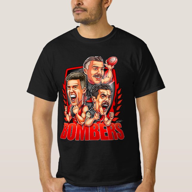 Essendon Bombers team design T-Shirt - AFL (Framsida)