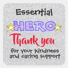 Essential Hero Tack Sticker Fyrkantigt Klistermärke