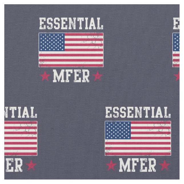 Essential MFER Worker USA American Flagga Covid 19 Tyg (Närbild)