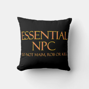 Essential NPC Maim inte Rob eller Döda Funny RPG Kudde