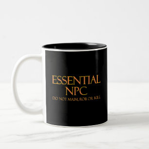 Essential NPC Maim inte Rob eller Döda Funny RPG Två-Tonad Mugg
