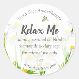 Essential Oil AromaTherapy Chamomile Anpassningsba Runt Klistermärke