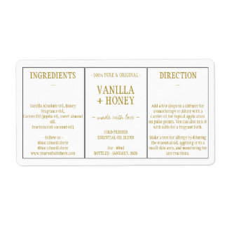 Essential Oil Cosmetic Vanilla Honungsingredienser Fraktsedel