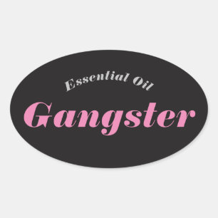 Essential Oil Gangster Stickers Ovalt Klistermärke