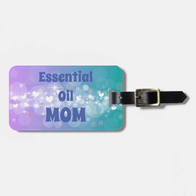 Essential Oil Mamma med Anpassningsbar Text Bagagebricka (Horisontell Framsida)