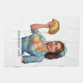 Essential Oils Funny Taco Illustration | Girly Kökshandduk