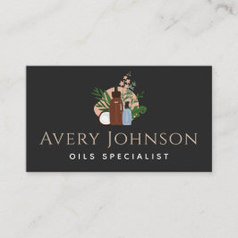 Essential Oils Specialist Flaskor & Plants Boho Visitkort