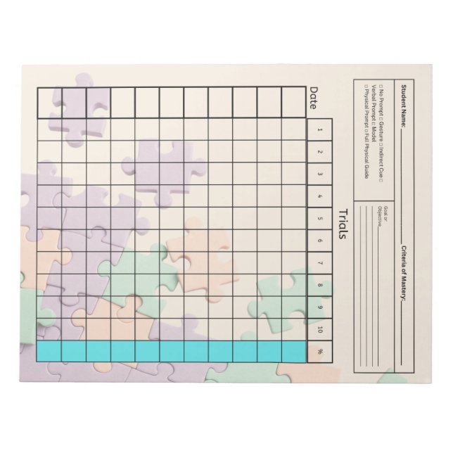 Essential SpEd Verktyg: Blank Data Lakan (försök) Anteckningsblock (Framsida)