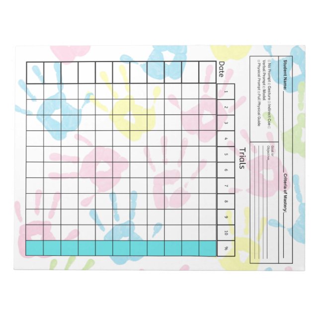 Essential SpEd Verktyg: Blank Data Lakan (försök) Anteckningsblock (Framsida)