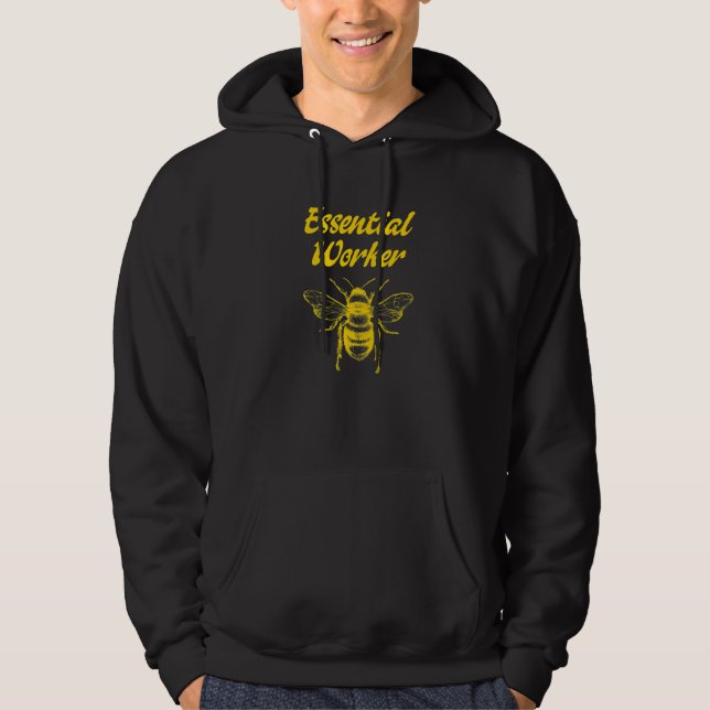 Essential Worker  Beekeeping Beekeeper Environment Hoodie (Framsida)