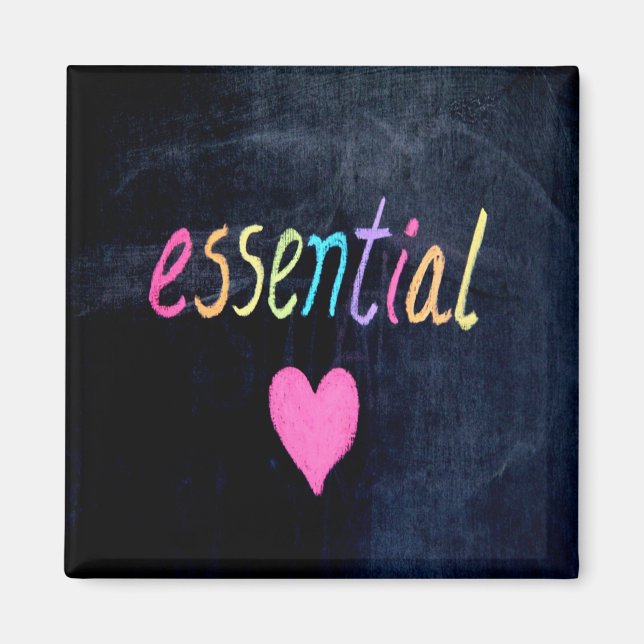 Essential Worker Support Heart på kalk Board Magnet (Framsidan)