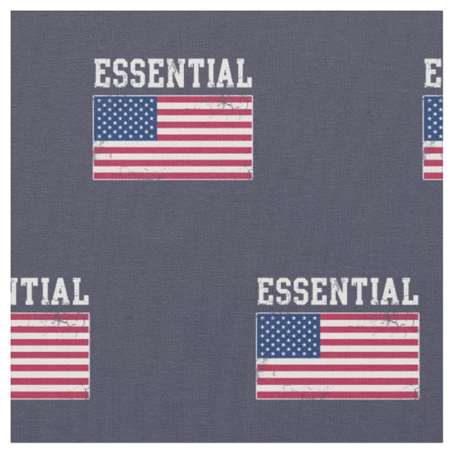 Essential Worker USA American Flagga Covid 19 Tyg (Närbild)