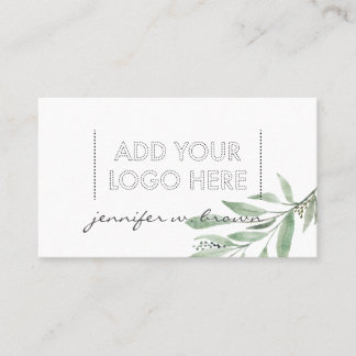 Essentiella oljor Blommig grön elegant boho-logoty Visitkort