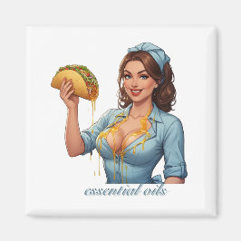 Essentiella oljor Rolig Tacolillustration | Femini Magnet