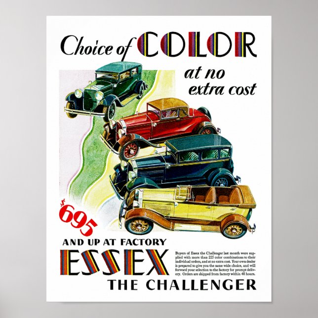 Essex, Challenger Automobile Poster (Framsidan)