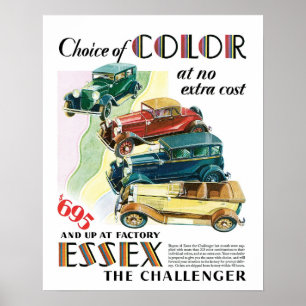 Essex Challenger Car Vintage Art Print Poster