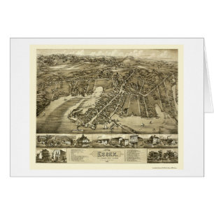 Essex panorama- karta för CT - 1881 Hälsningskort