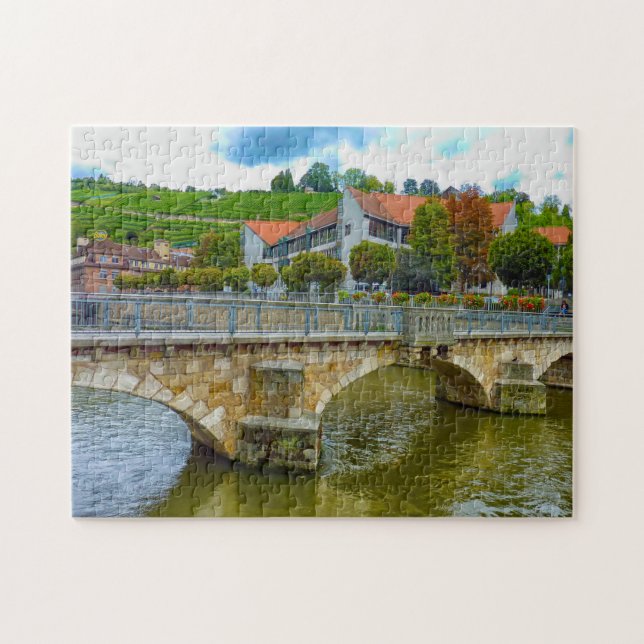 Esslingen Tyskland. Jigszle Puzzle Pussel (Horisontell)