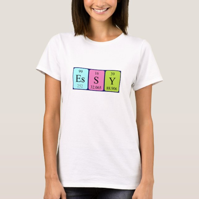Essy Periodisk skjorta bord namn T-shirt (Framsida)