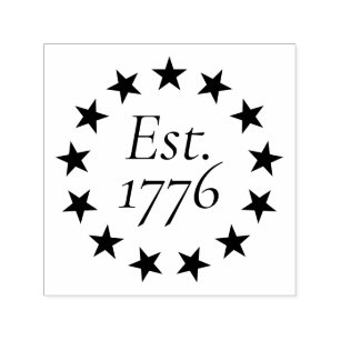 Est. 1776 Betsy Ross Flag Patriotisk present Självfärgande Stämpel