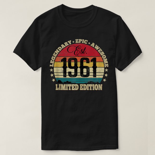 Est 1961 Limited Edition  60th Birthday Cute Vinta T Shirt (Design framsida)