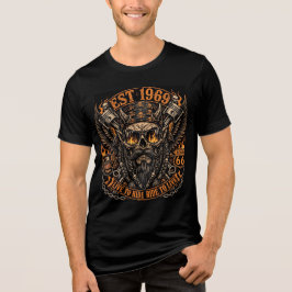 Est 1969 Skäggig Dödskalle Mc-Förare T Shirt