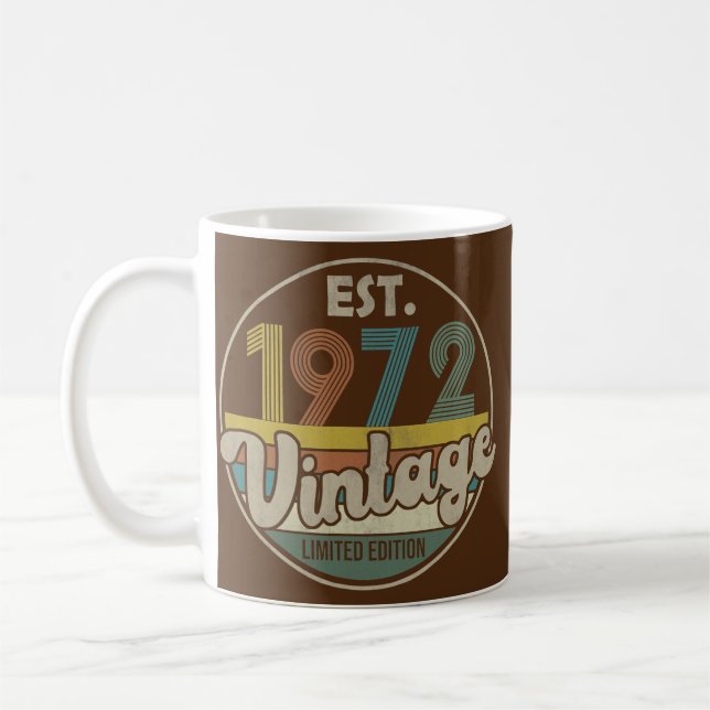 Est 1972 Vintage 1972 Begränsad utgåva 50 Kaffemugg (Vänster)