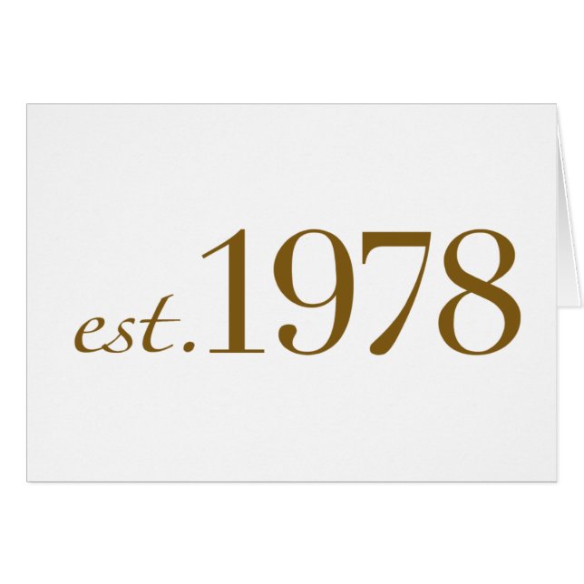 Est 1978 hälsningskort (Framsidan Horizontal)