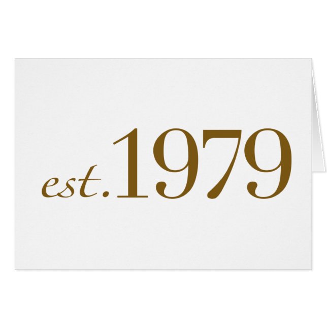 Est 1979 hälsningskort (Framsidan Horizontal)