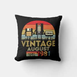 EST 1981 augusti Vintage 40 födelsedagar Kudde