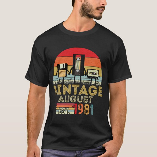 EST 1981 augusti Vintage 40 födelsedagar T Shirt (Framsida)