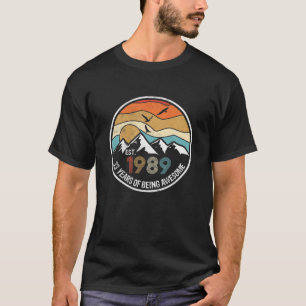 Est 1989 33 år av Fantastisk Vintage 33RD Bi T Shirt