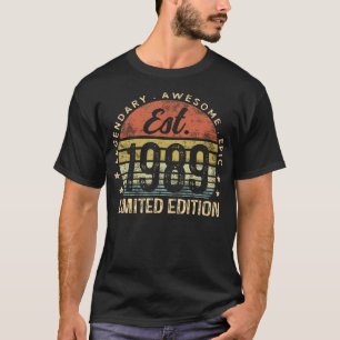 Est 1989 Begränsad Edition 35e Birthday Vintage 35 T Shirt
