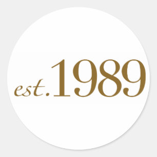 Est 1989 runt klistermärke