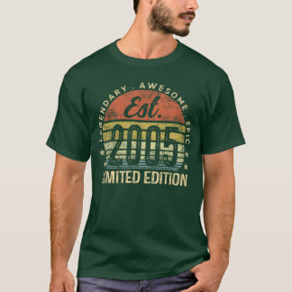 Est 2005 Limited Edition 21-årspresenter 21 år T Shirt