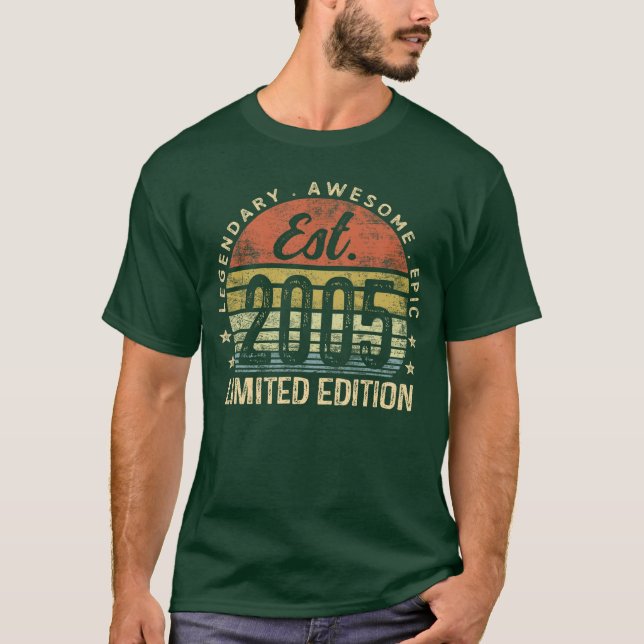 Est 2005 Limited Edition 21-årspresenter 21 år T Shirt (Framsida)
