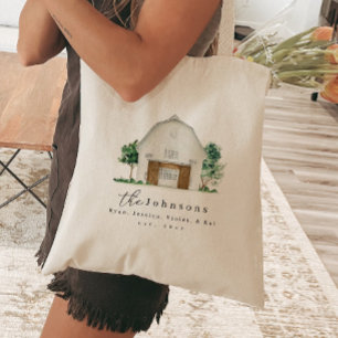 Est-året för familjens Namn Beach Bag Farmhouse Ba Tygkasse