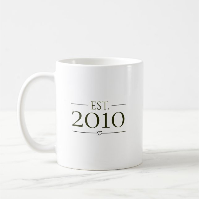 Est Personlig Års Minimalistisk Etablerad Design Kaffemugg (Vänster)